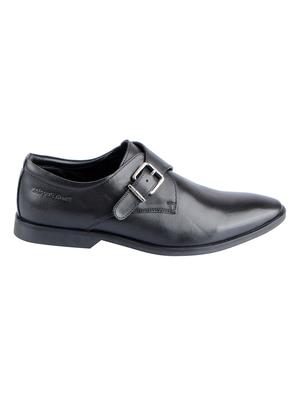 black Leather slip on monk strap - 15207153 - Standard Image - 2
