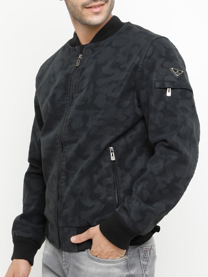 grey leather bomber jacket - 15207364 - Zoom Image - 2
