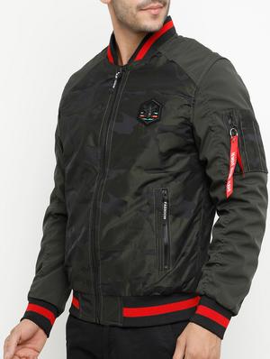 green polyester bomber jacket - 15207368 - Standard Image - 2