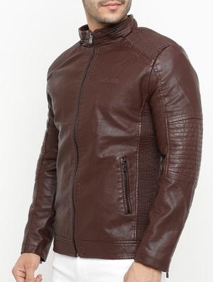 brown leather biker jacket - 15207384 - Standard Image - 2