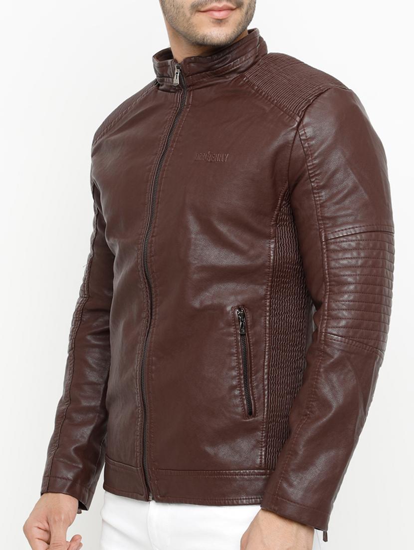 brown leather biker jacket - 15207384 - Zoom Image - 2