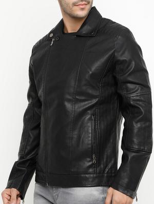 black leather biker jacket - 15207387 - Standard Image - 2