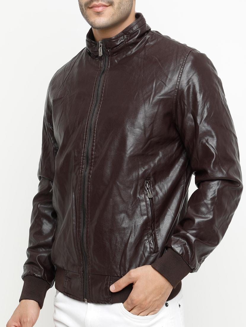 brown leather biker jacket - 15207403 - Zoom Image - 2