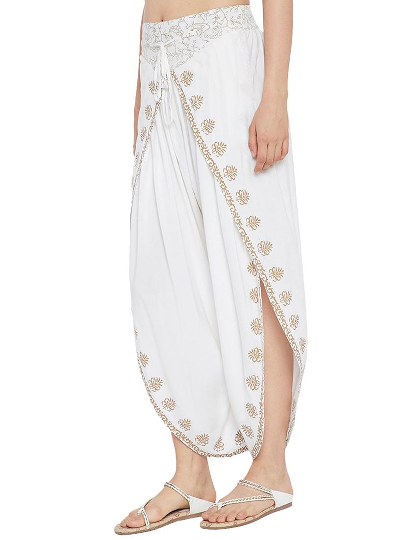 white rayon dhoti salwar salwars - 15208270 - Zoom Image - 2