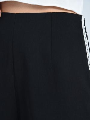 solid black viscose shorts - 15211109 - Standard Image - 5