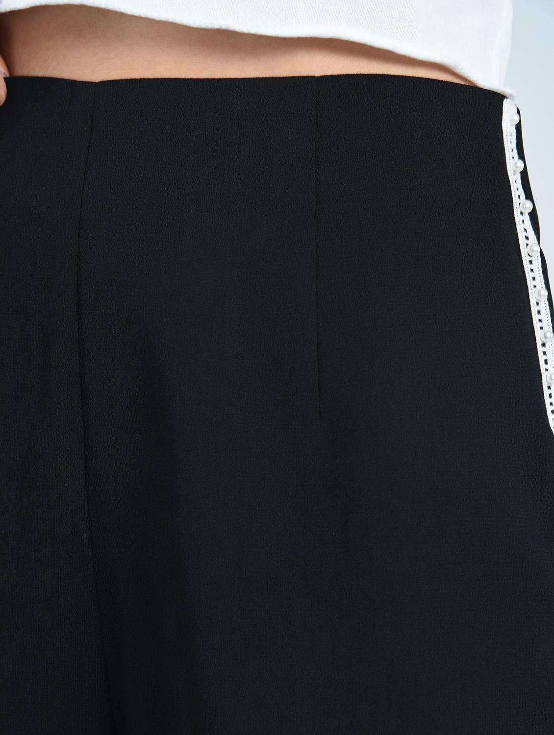 solid black viscose shorts - 15211109 - Zoom Image - 5