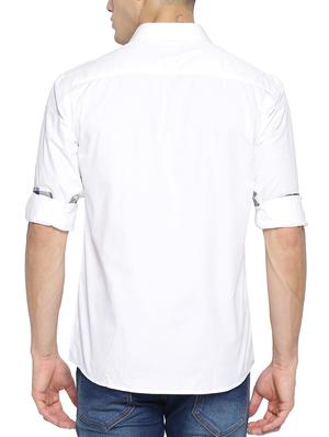 white solid casual shirt - 15211957 - Standard Image - 2