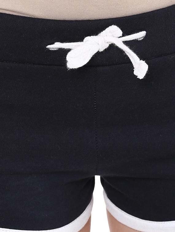 navy blue solid fleece sports shorts - 15212371 - Zoom Image - 5