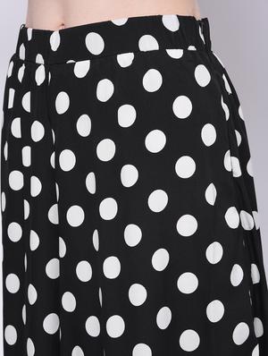 black polka doted crepe palazzo - 15212482 - Standard Image - 5