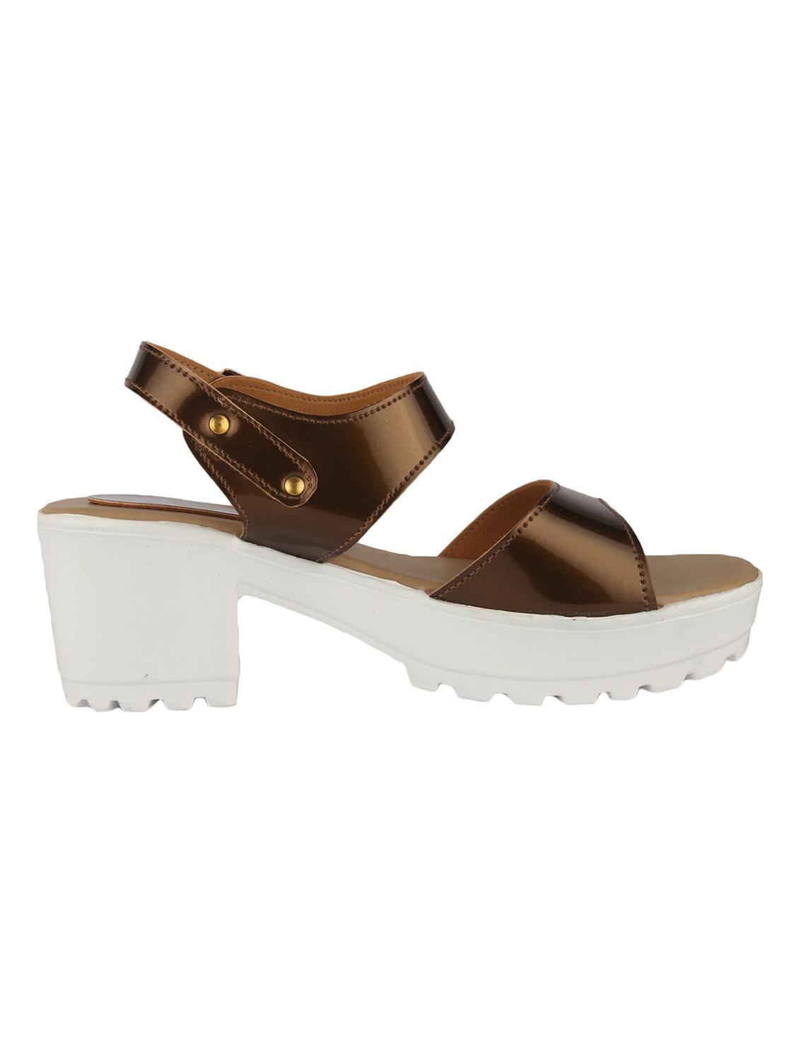brown faux leather back strap sandals - 15213370 - Zoom Image - 2
