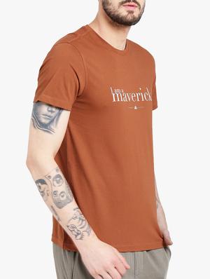 brown cotton chest print t-shirt - 15213743 - Standard Image - 2