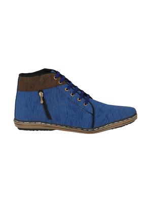 blue synthetic lace up sneakers - 15213790 - Standard Image - 2