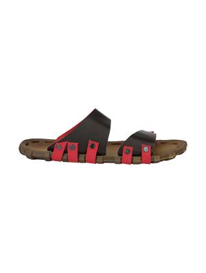 black leatherette slip on slipper - 15213799 - Standard Image - 2