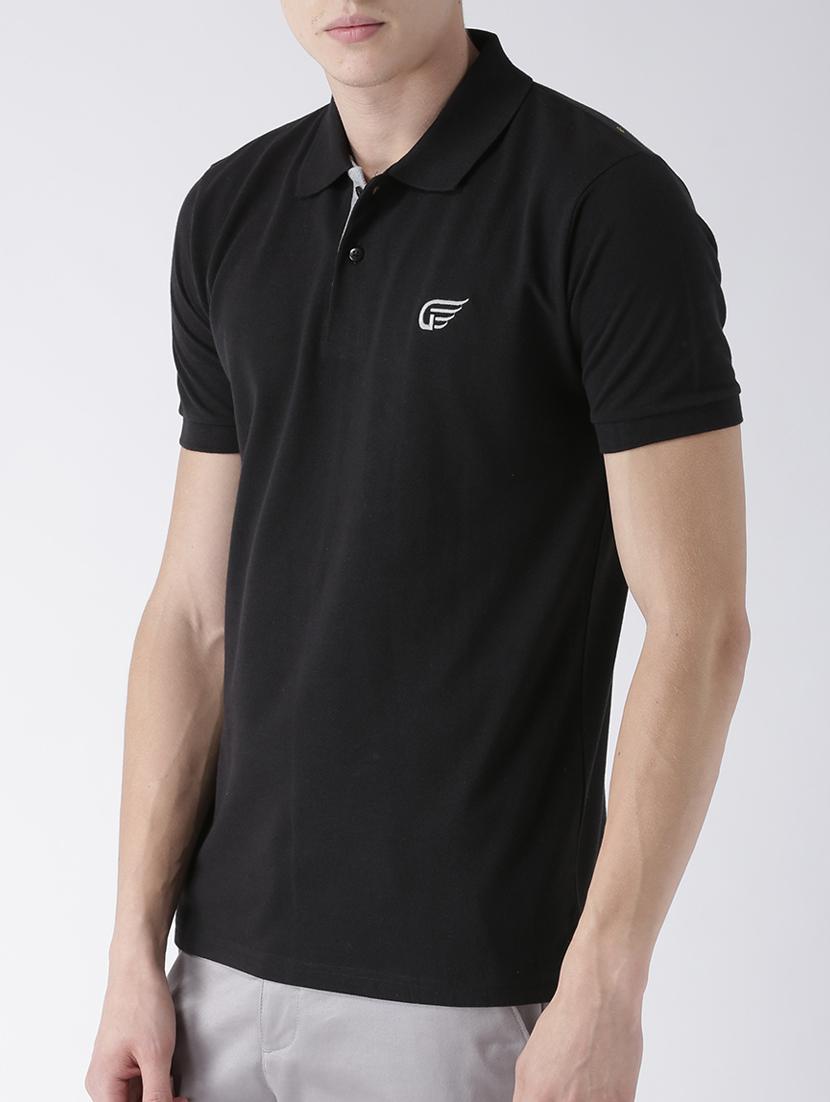 black cotton blend polo t-shirt - 15213913 - Zoom Image - 2