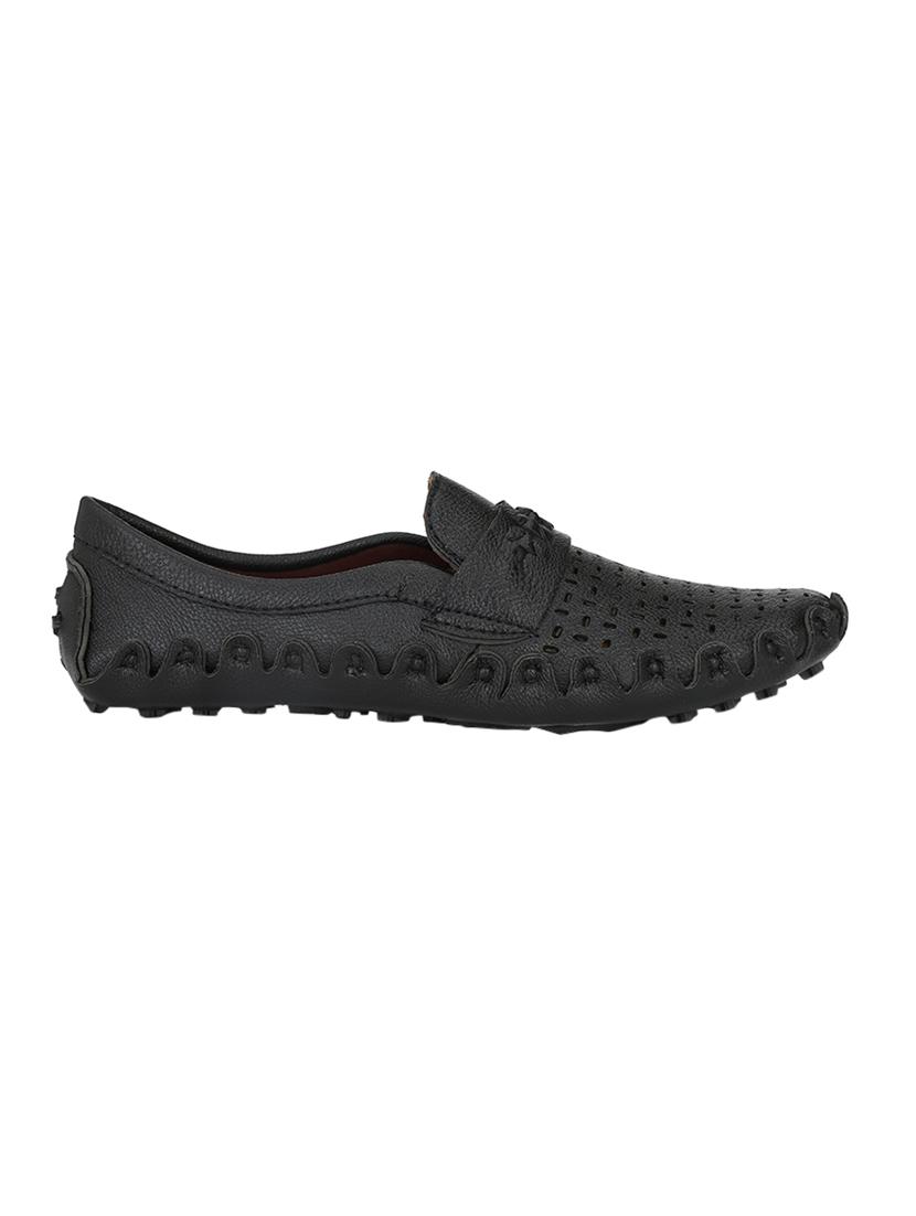 black leatherette slip ons - 15214059 - Zoom Image - 2