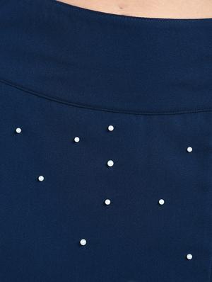 navy blue viscose asymmetric skirts - 15214122 - Standard Image - 5