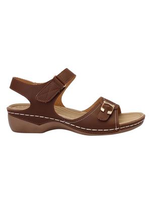 brown leatherette slippers - 15216287 - Standard Image - 2
