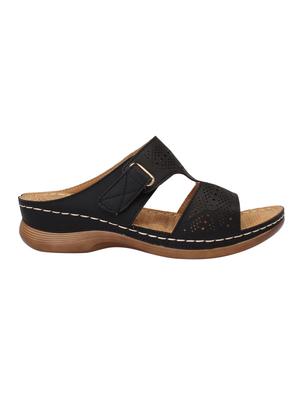 black leatherette slippers - 15216300 - Standard Image - 2