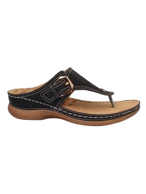 black leatherette slippers - 15216304 - Standard Image - 2