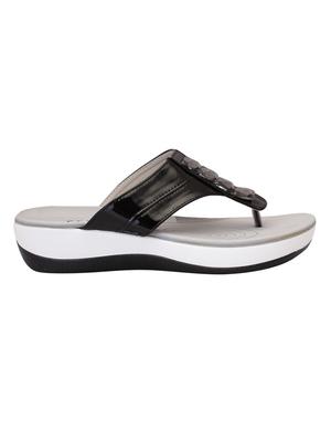 black leatherette slippers - 15216315 - Standard Image - 2