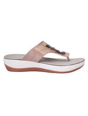 pink leatherette slippers - 15216316 - Standard Image - 2