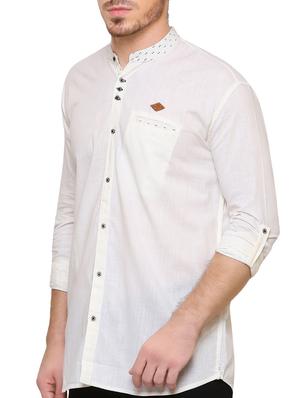 beige cotton casual shirt - 15217361 - Standard Image - 2