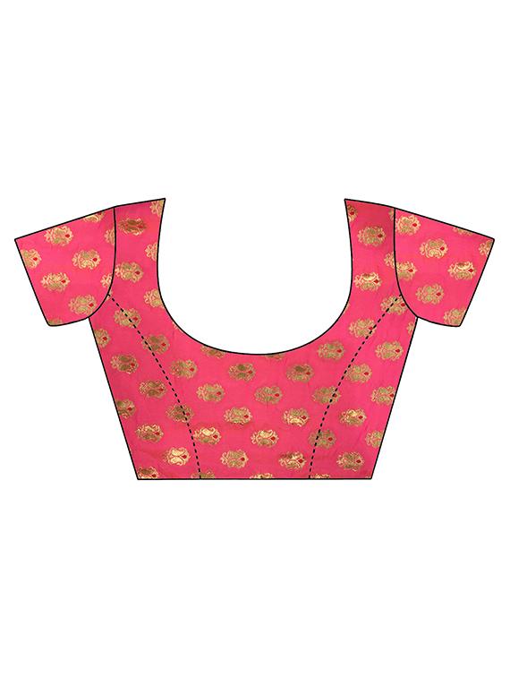 pink silk flared lehenga - 15218010 - Zoom Image - 2