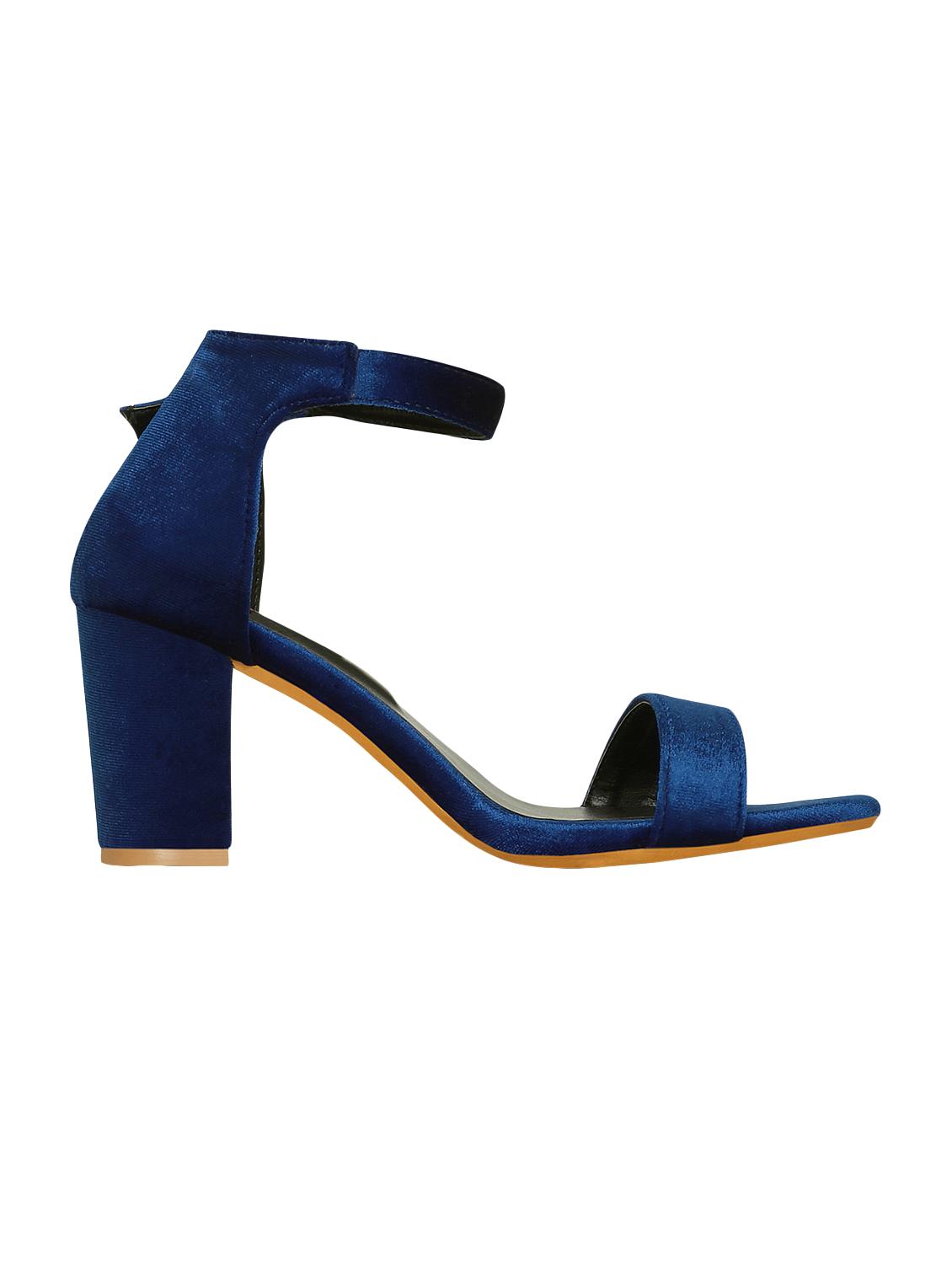 navy leatherette ankle strap sandals - 15219214 - Zoom Image - 2