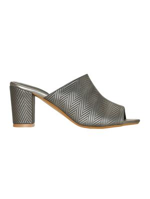 grey leatherette mules sandals - 15219219 - Standard Image - 2