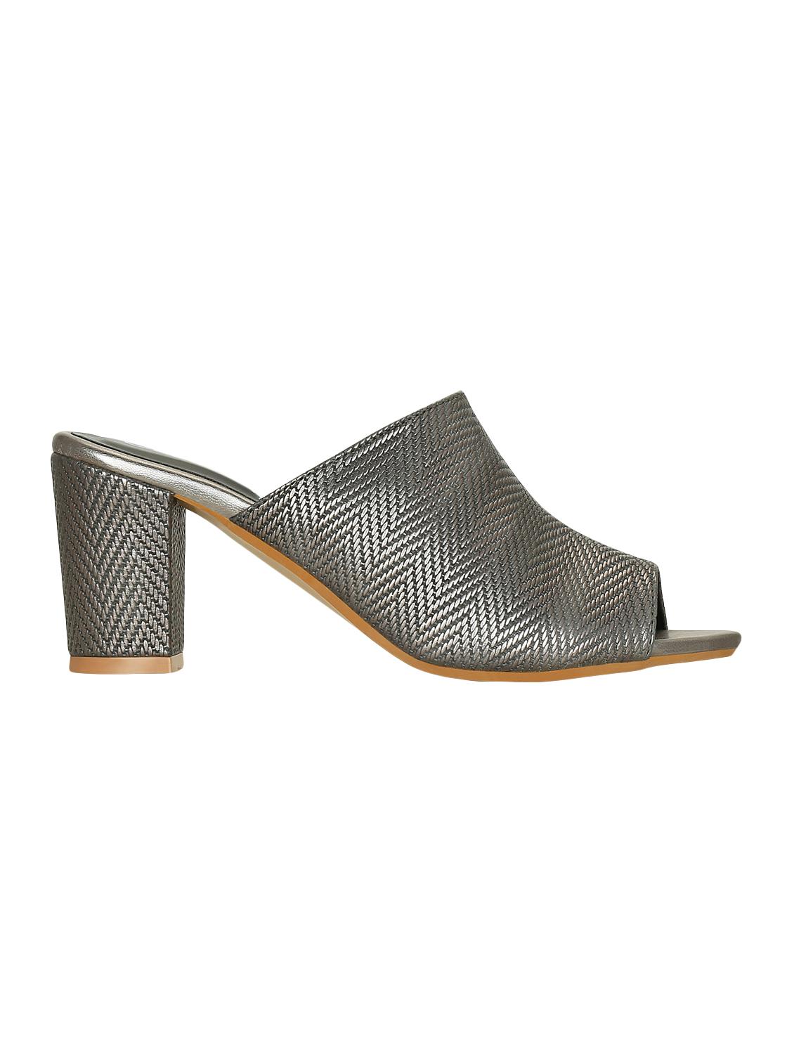 grey leatherette mules sandals - 15219219 - Zoom Image - 2