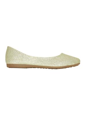 gold leatherette slip on ballerina - 15221020 - Standard Image - 2