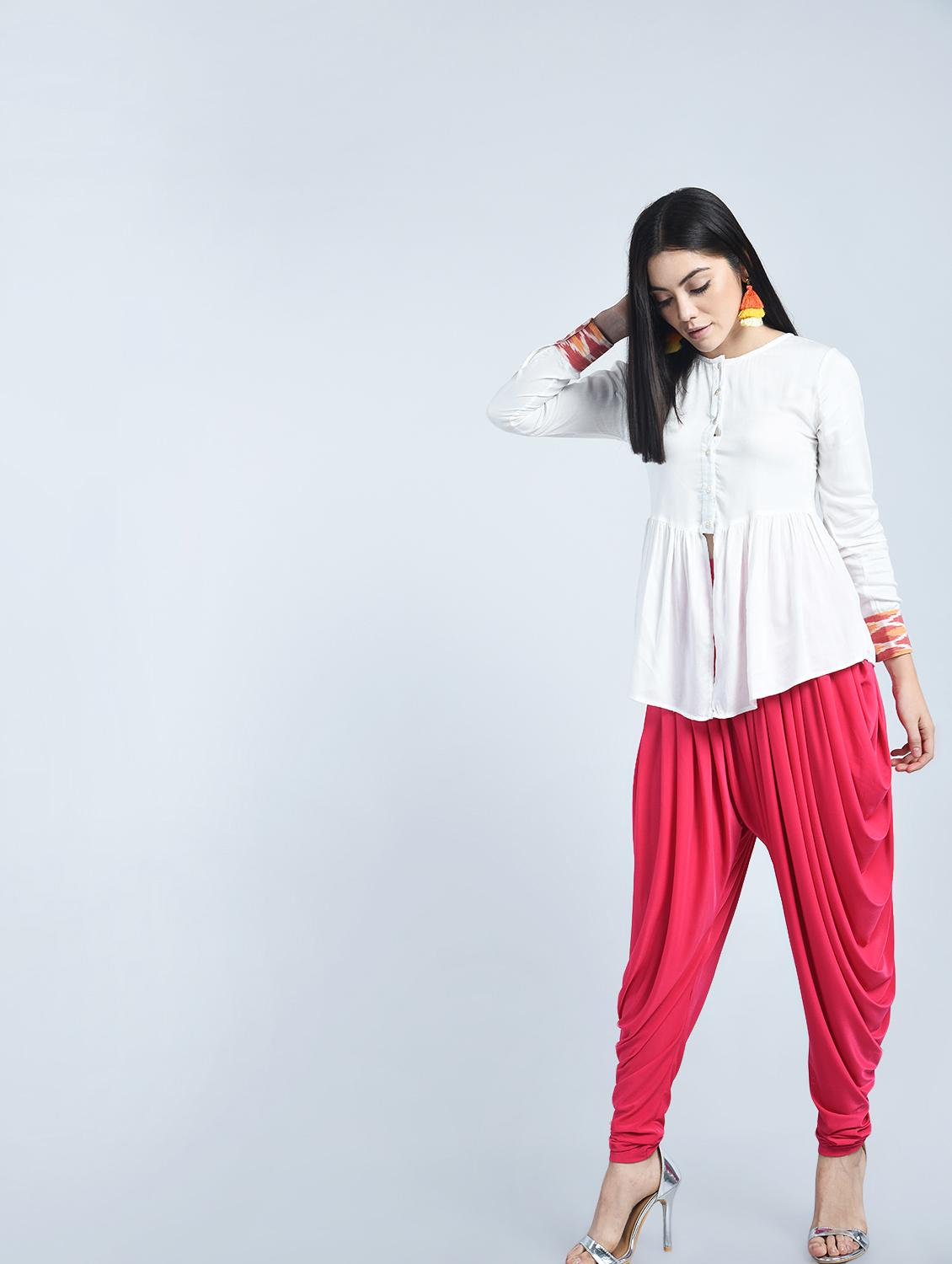 Pink rayon patiyala - 15221138 - Zoom Image - 2