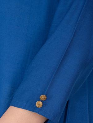 blue viscose straight kurta - 15221212 - Standard Image - 5