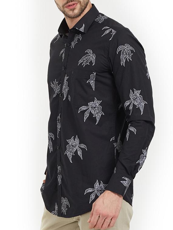 black cotton casual shirt - 15222048 - Zoom Image - 2