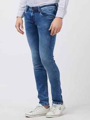 blue cotton washed jeans - 15222825 - Standard Image - 2