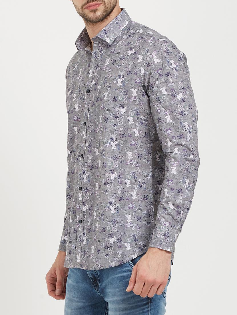 grey cotton casual shirt - 15222839 - Zoom Image - 2
