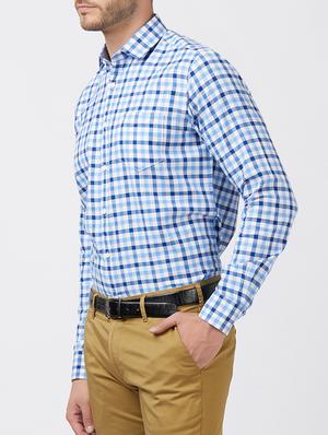 blue cotton casual shirt - 15222850 - Standard Image - 2