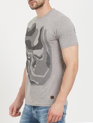 grey cotton front print t-shirt - 15222880 - Standard Image - 2