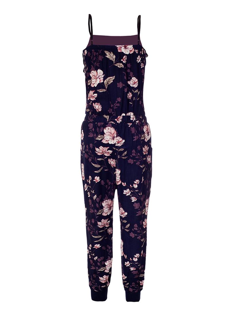 blue rayon full length jumpsuit - 15223908 - Zoom Image - 2