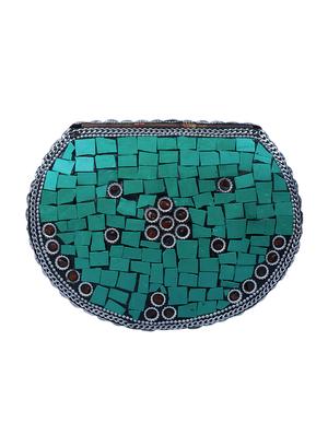 green metal box clutch - 15226841 - Standard Image - 2