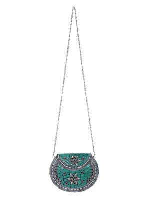 green metal box clutch - 15226841 - Standard Image - 5