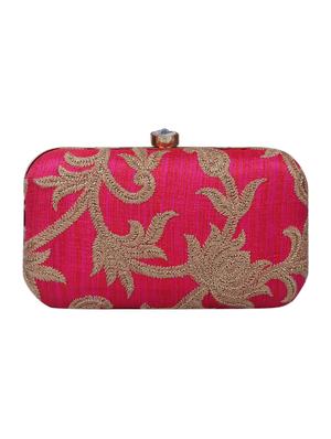 pink metal box clutch - 15226850 - Standard Image - 2