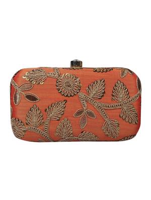 orange metal box clutch - 15226853 - Standard Image - 2