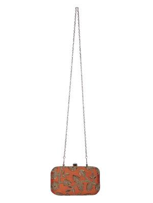 orange metal box clutch - 15226853 - Standard Image - 5