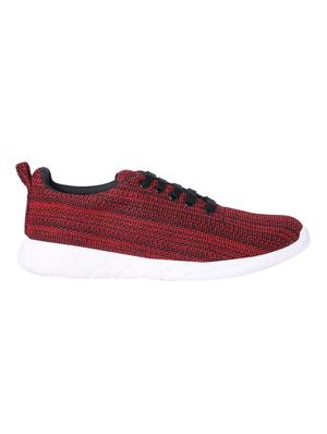maroon mesh lace up sport shoes - 15227241 - Standard Image - 2