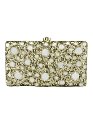 gold metal box clutch - 15227350 - Standard Image - 2