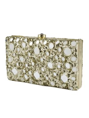 gold metal box clutch - 15227350 - Standard Image - 5