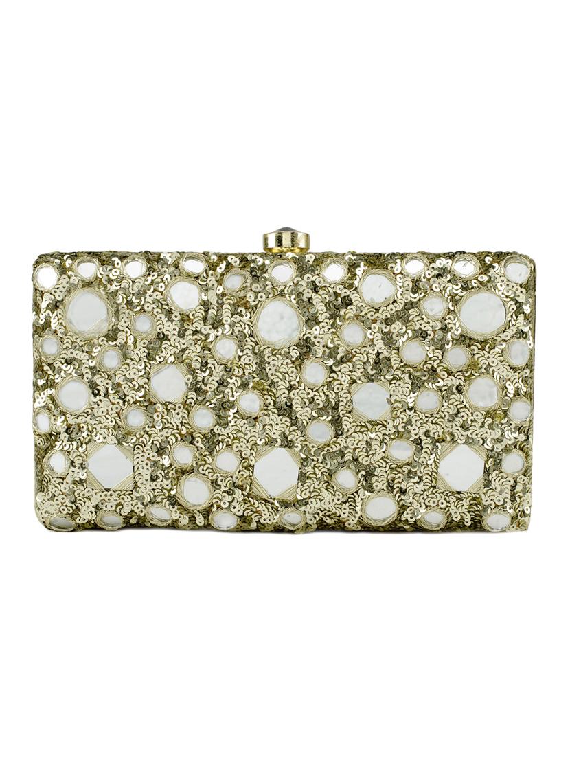 gold metal box clutch - 15227350 - Zoom Image - 2