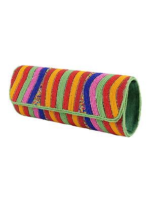 multi colored cotton box clutch - 15227357 - Standard Image - 5