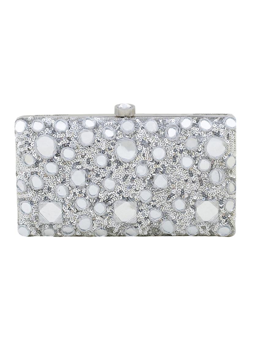 silver metal box clutch - 15227362 - Zoom Image - 2